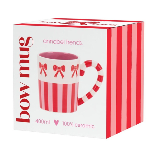 Bow & Stripe Ceramic Mug