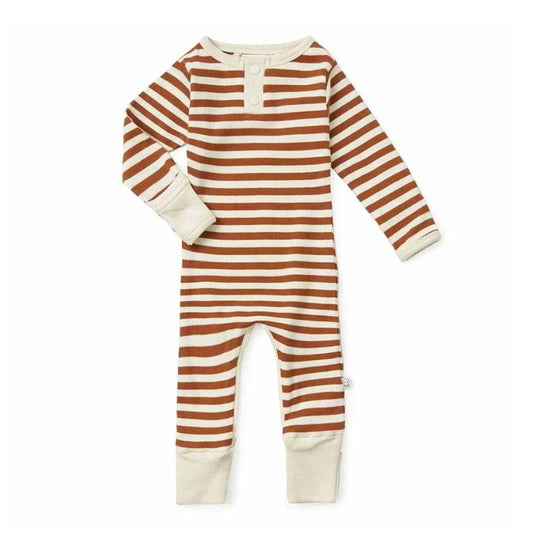 Biscuit Stripe Growsuit | Snuggle Hunny Baby