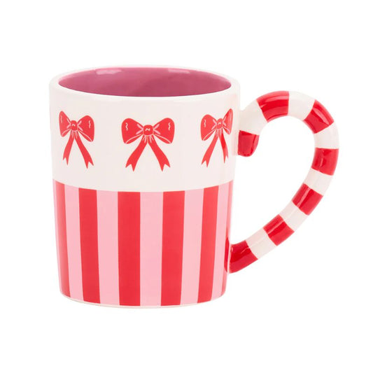 Bow & Stripe Ceramic Mug