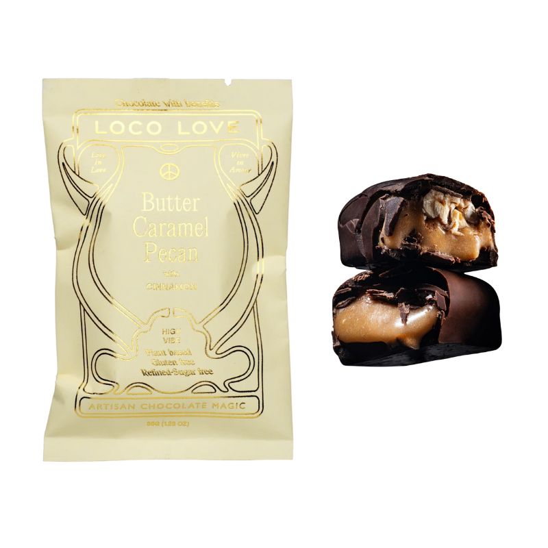 Loco Love | Butter Caramel Pecan chocolate 35g (V, GF, DF)