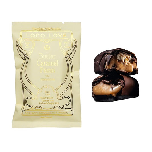 Loco Love | Butter Caramel Pecan chocolate 35g (V, GF, DF)