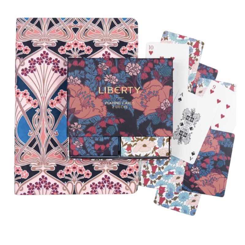 Liberty Floral Playing Cards – Two Deck Gift Set with Gold Foil Box