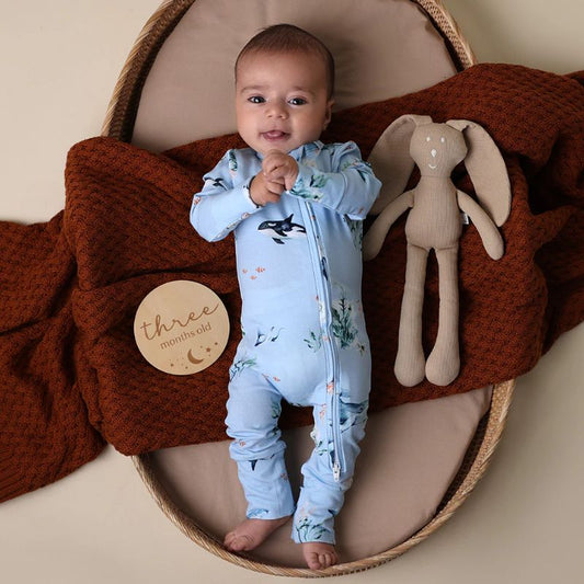 Ocean Blue Convertible Romper | Snuggle Hunny Baby