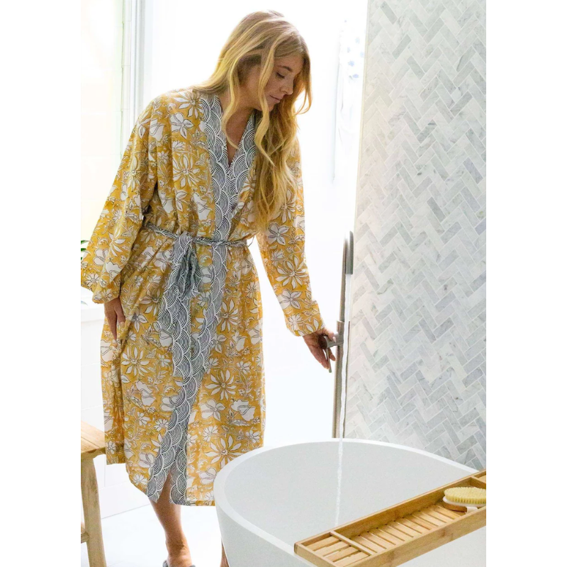 Women's Cotton Kimono Robe | Home Dweller