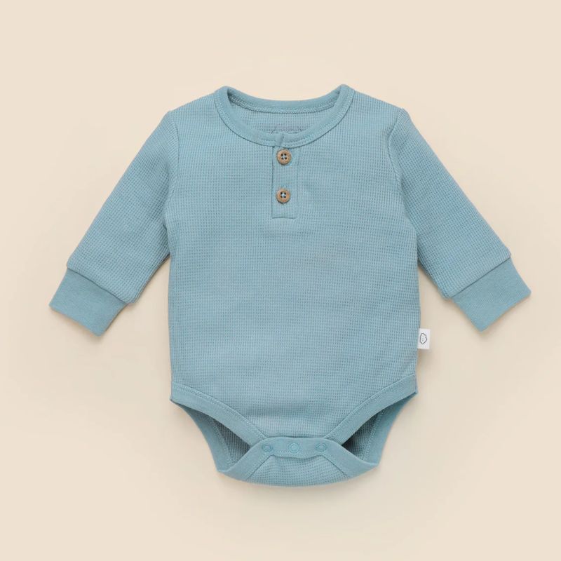 Baby Waffle Bodysuit | Dusk Blue | Lummi in Colour | Wishing You Well