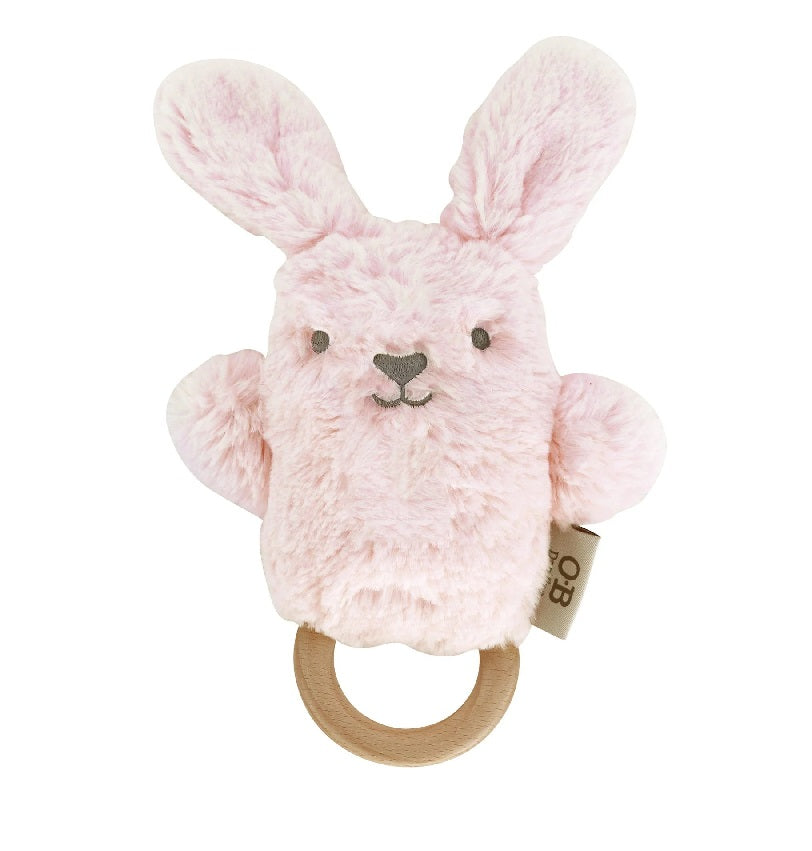 Betsy Bunny Wooden Teether Rattle | OB Designs | Wishing You Well