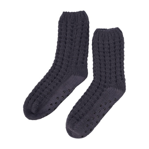 Chenille Black Socks with Grips | Hospital & Home RECOVERY Care Box | Wishing You Well gifts
