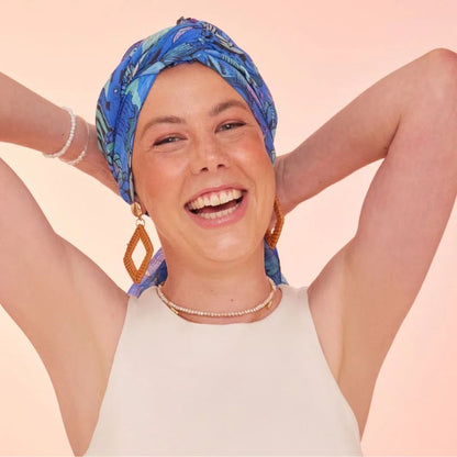 Botanica Blue Scarf - Cancer Head Scarf