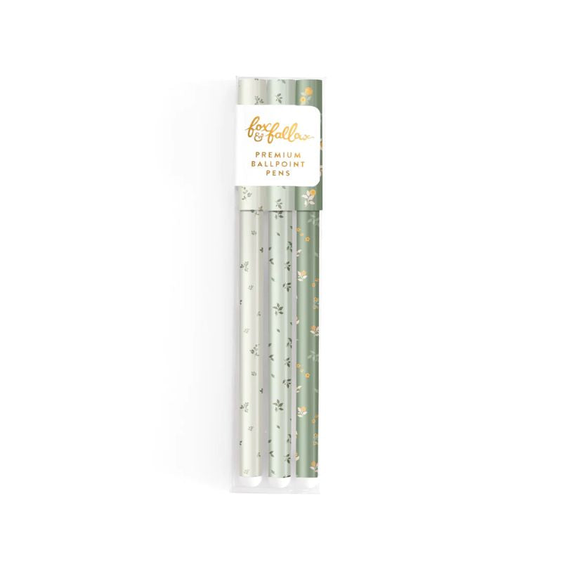 Sage 3 Ball Point Pen Pack | Fox & Fallow | Wishing You Well