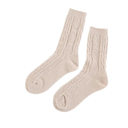 Soft Camel Cable nit socks
