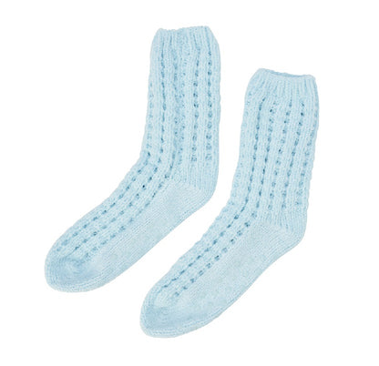 Blue Chenille Room Socks - women