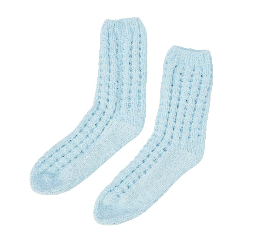 Sky Blue Chenille Socks with grippers | The Ritual | Wishing You Well Gifts