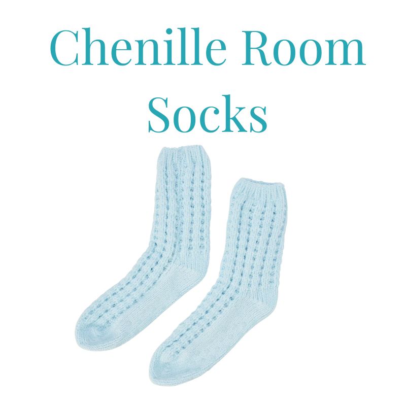 Women's chenille room socks with safety grippers  | Wishing You Well Gifts & Care Packages