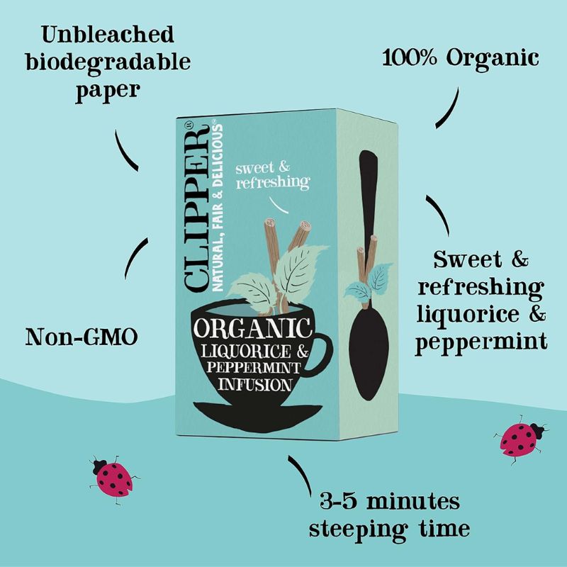  Organic Liquorice & Peppermint Infusion | Clipper Tea | Wishing You Well