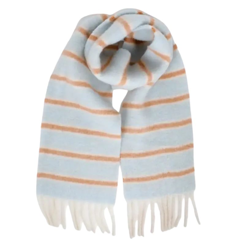Cloud Blue Stripe Fluffy Scarf