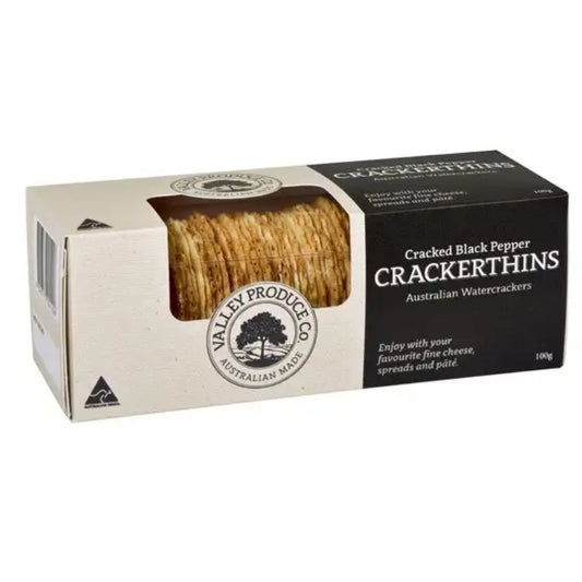 Cracked Black Pepper CrackerThins 100g
