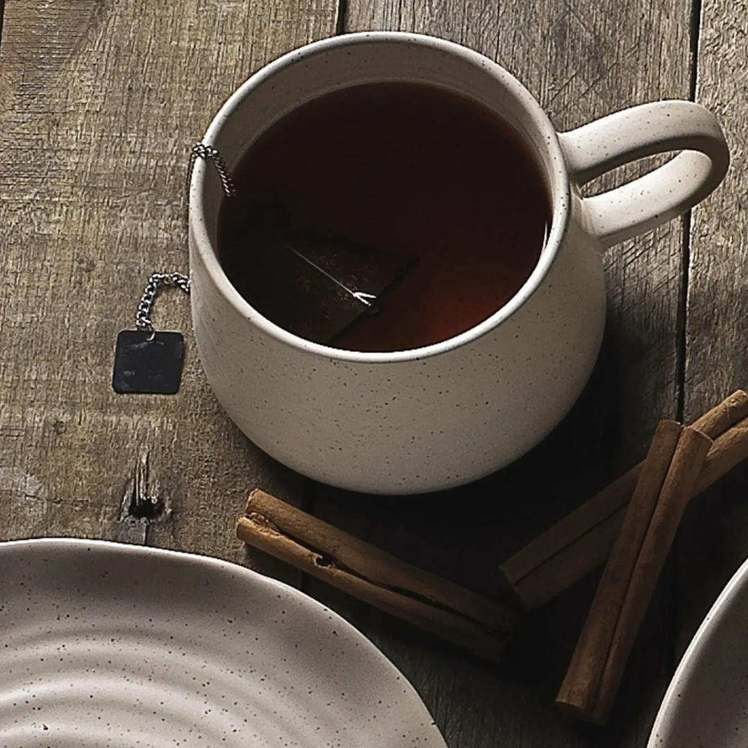 Ecology Ottawa Mug in calico stoneware with dimpled texture, perfect for coffee or tea