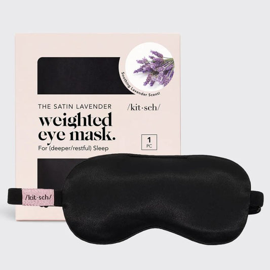 Black Satin Eye Mask (lavender)