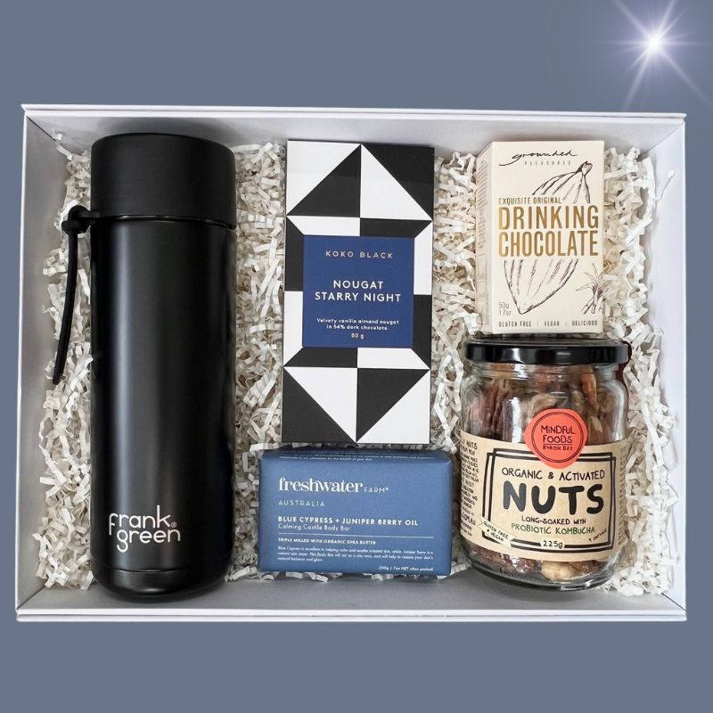 Gourmet Nibbles Gift Hamper with Frank Green