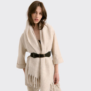Hampton Oatmeal Fluffy Scarf