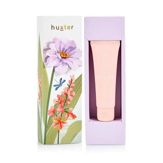 Huxt er White Florals & French Pear Hand Balm in floral botanical gift box with blush pink tube, Australian made luxury hand cream.