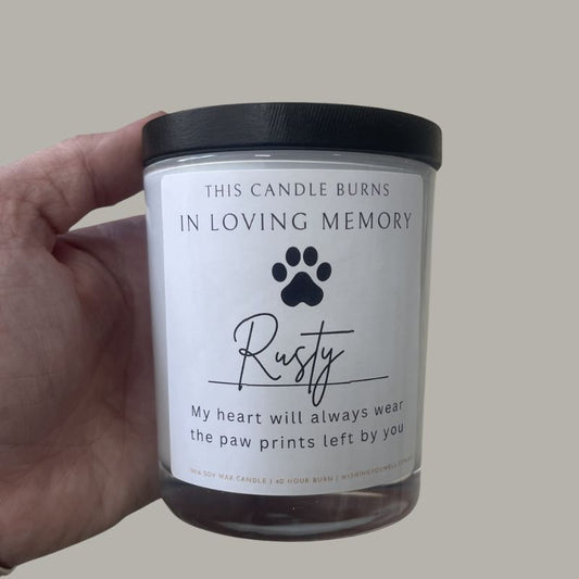 In loving memory candle // Customise Pet Name