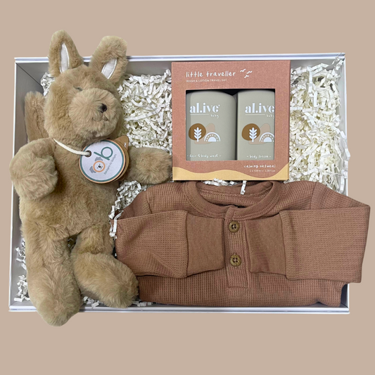 Kangaroo Cuddles Baby Gift Hamper | Organic cotton bodysuit