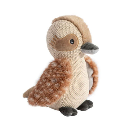 Kookaburra soft toy with knit body and fluffy wings Australian baby plush