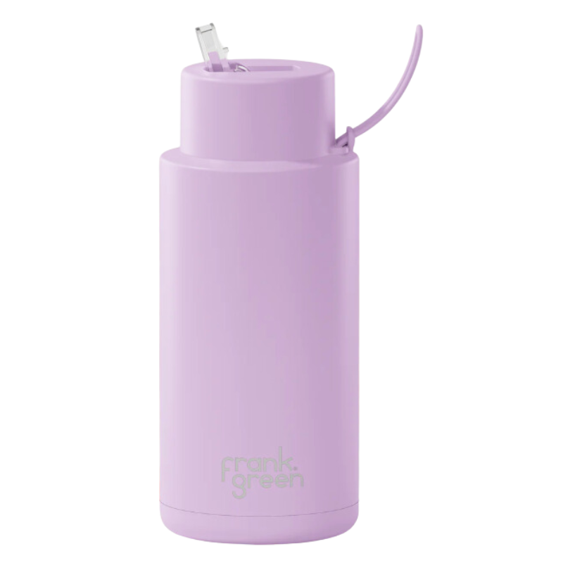 Frank Green Ceramic Water Bottle 1L | Lilac | Straw Lid