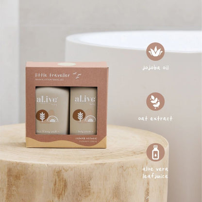 Al.ive Body Little Traveller set - Calming body wash and lotion