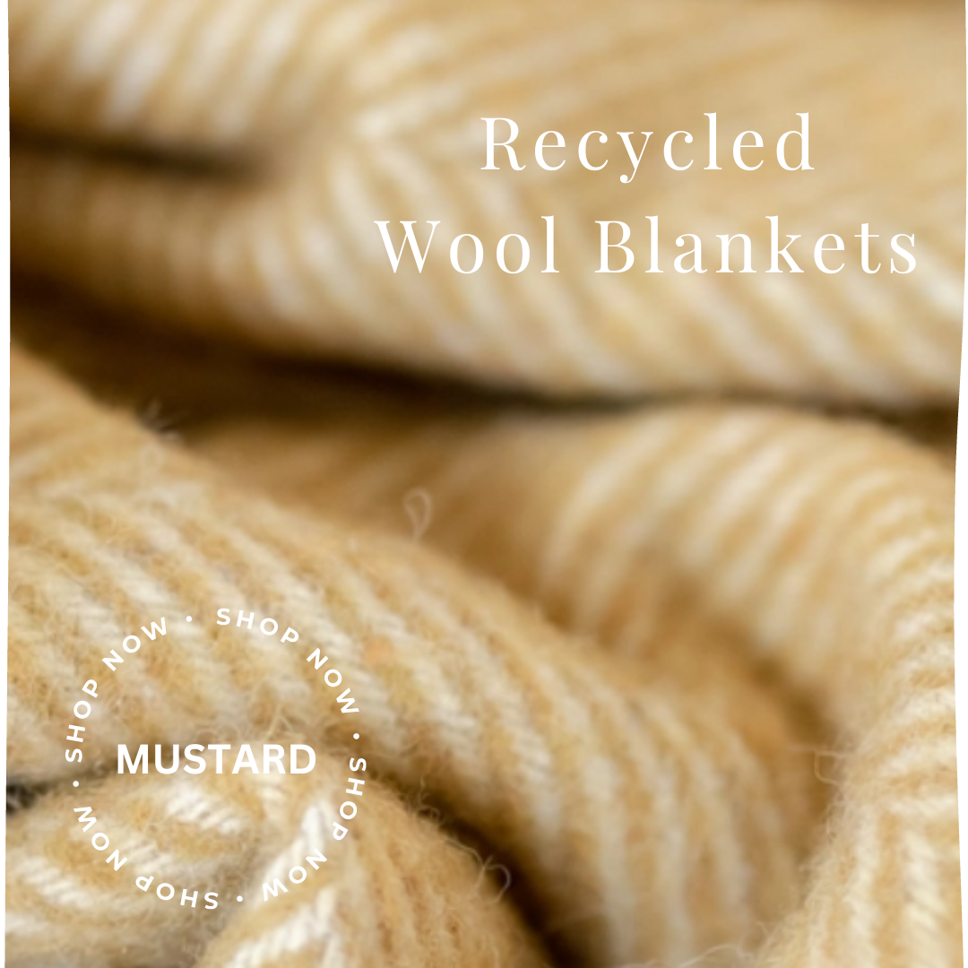 Recycled Wool Blanket | Mustard | Wishing You Well | Get Well Soon Care Package | Sending Hugs