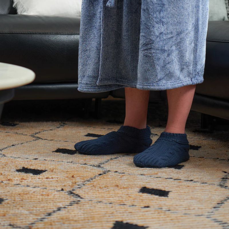 Mens Slouchy Slippers | Navy | Annabel Trends | Wishing You Well Gifts