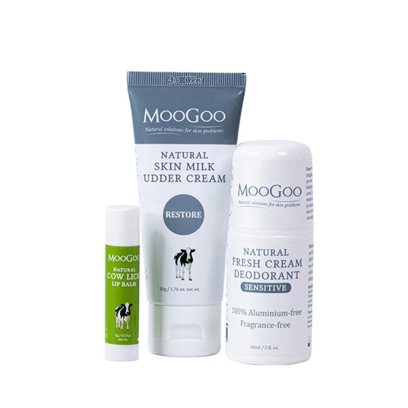 Moogoo bodycare pack - lotion, deodorant, lip balm