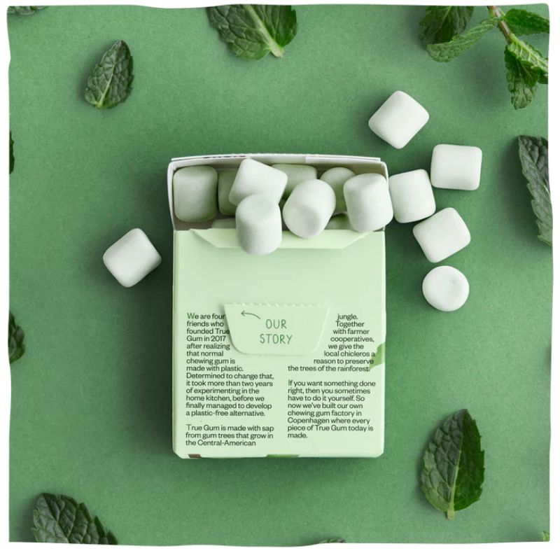 Plastic Free Mint Flavoured gum | True gum | Wishing You Well 