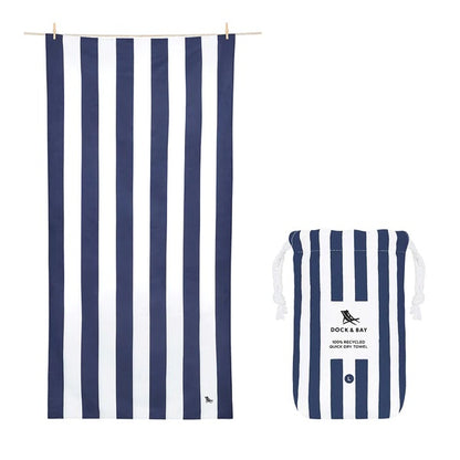 Quick Dry Towel | Dock & Bay (navy/white)