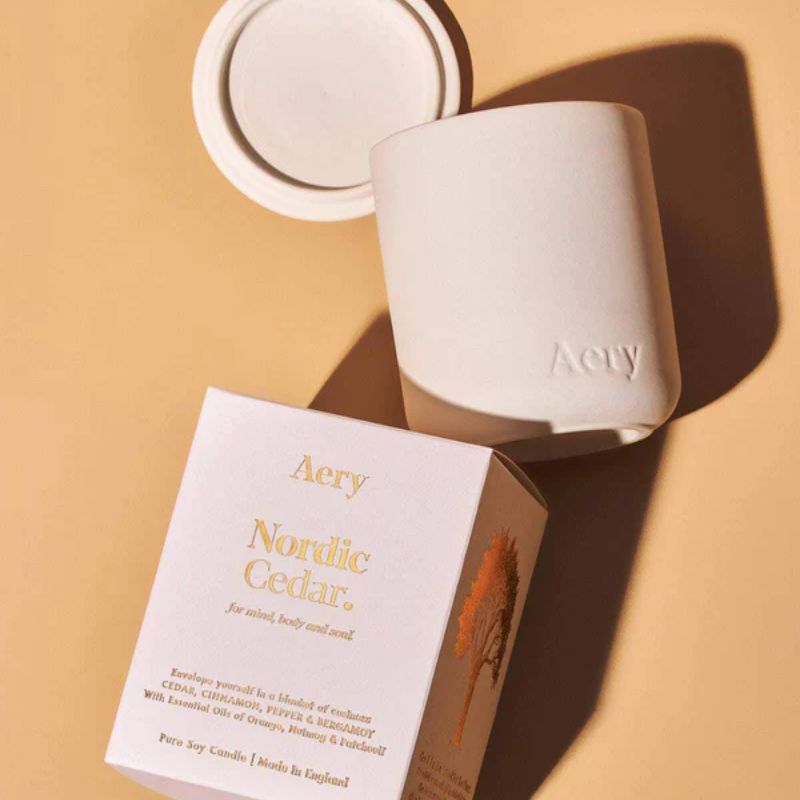 Nordic Cedar Scented Candle | Aery | Wishing You Well