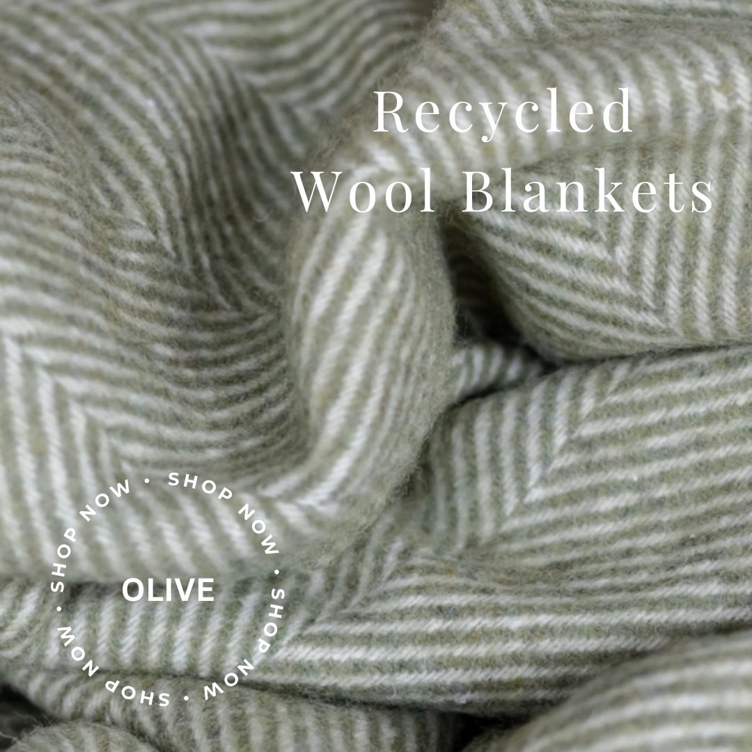 Recycled Wool Blanket | Olive | Wishing You Well | Get Well Soon Care Package | Sending Hugs