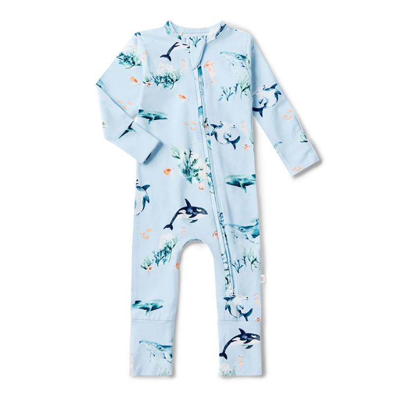 Ocean Blue Convertible Romper | Snuggle Hunny Baby