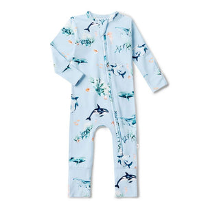 Ocean Blue Convertible Romper | Snuggle Hunny Baby