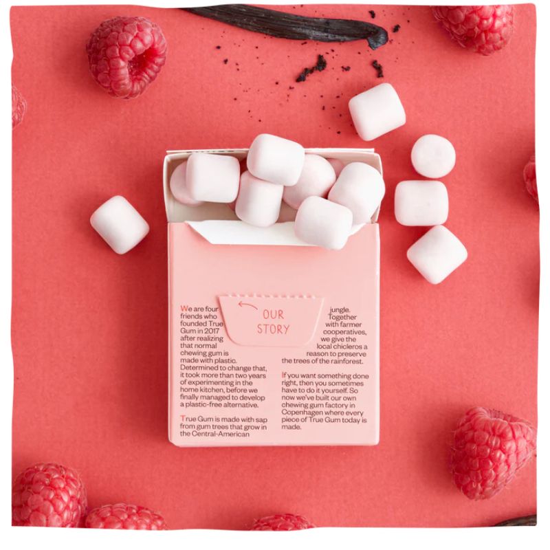 Raspberry & Vanilla Chewing Gum | True Gum | Wishing You Well  