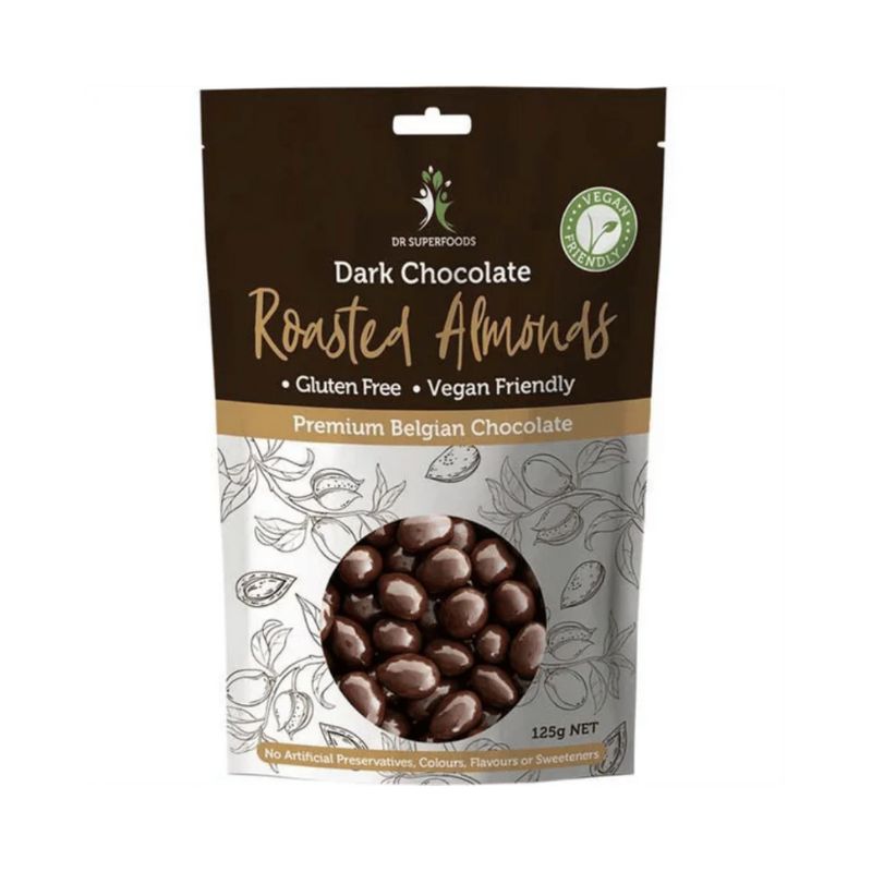 Dark Chocolate Roasted Almonds 125g (GF) (V)