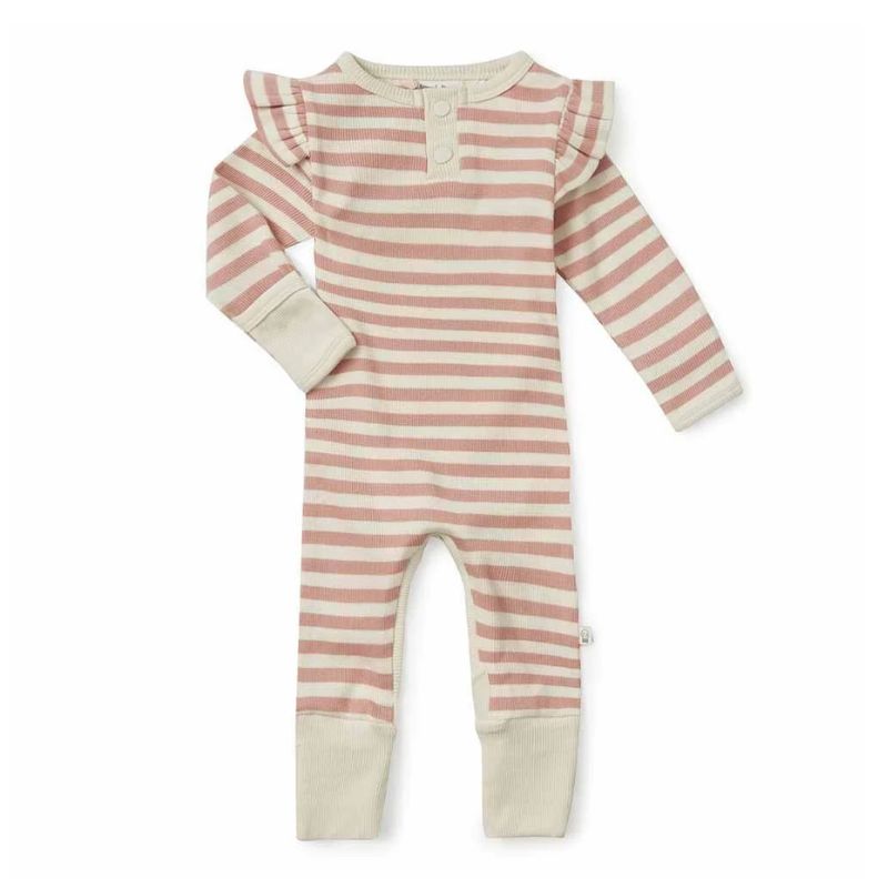 Rose Stripe Growsuit | Snuggle Hunny Kids