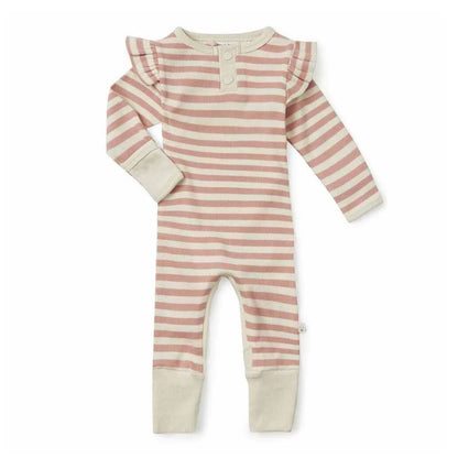 Rose Stripe Growsuit | Snuggle Hunny Kids