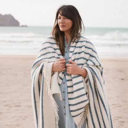 Wool Blanket | Sailor Blue Stripe