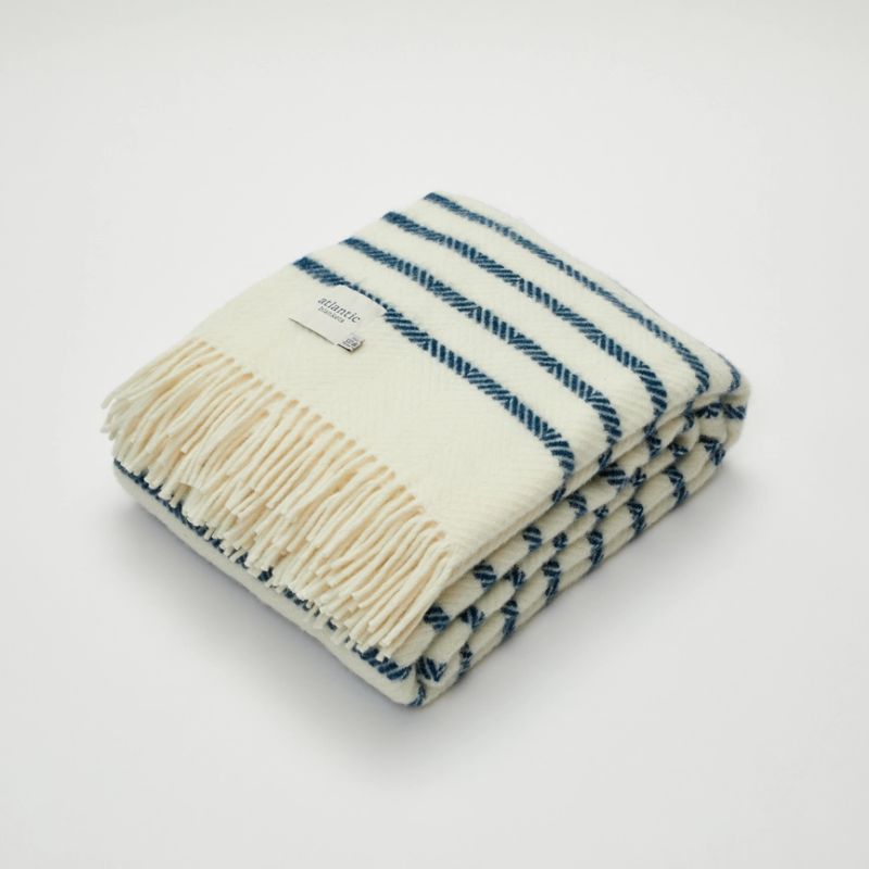 Wool Blanket | Sailor Blue Stripe