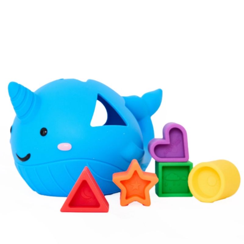 Jellystone Shape Sorter Whale – Silicone Narwhal Shape Sorter