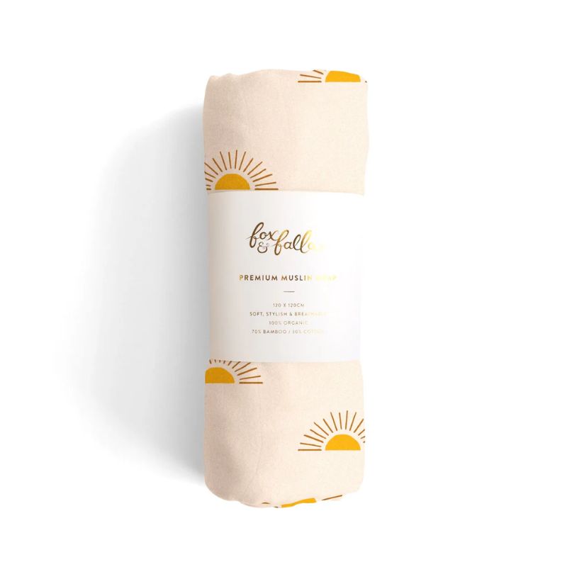 Suns Cream Organic Muslin Swaddle Wrap | Fox& Fallow | Wishing You Well