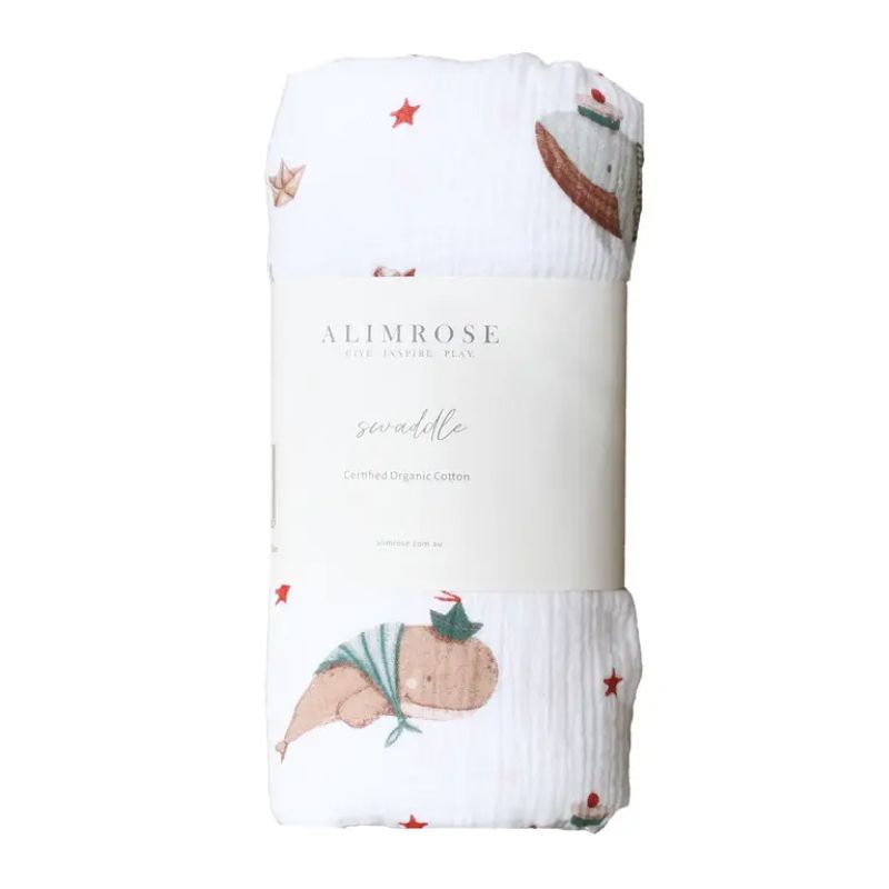 Whale Organic Muslin Swaddle
