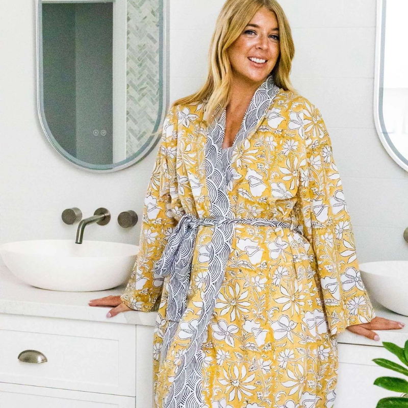 Women's Cotton Kimono Robe | Home Dweller