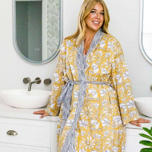 Women's Cotton Kimono Robe | Home Dweller